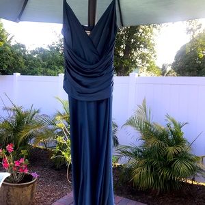 Vintage Papell Boutique Evening Silkish Teal Dress